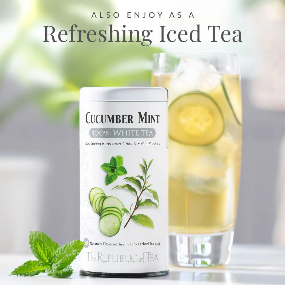 Cucumber Mint 100% White Tea Bags - Image 4