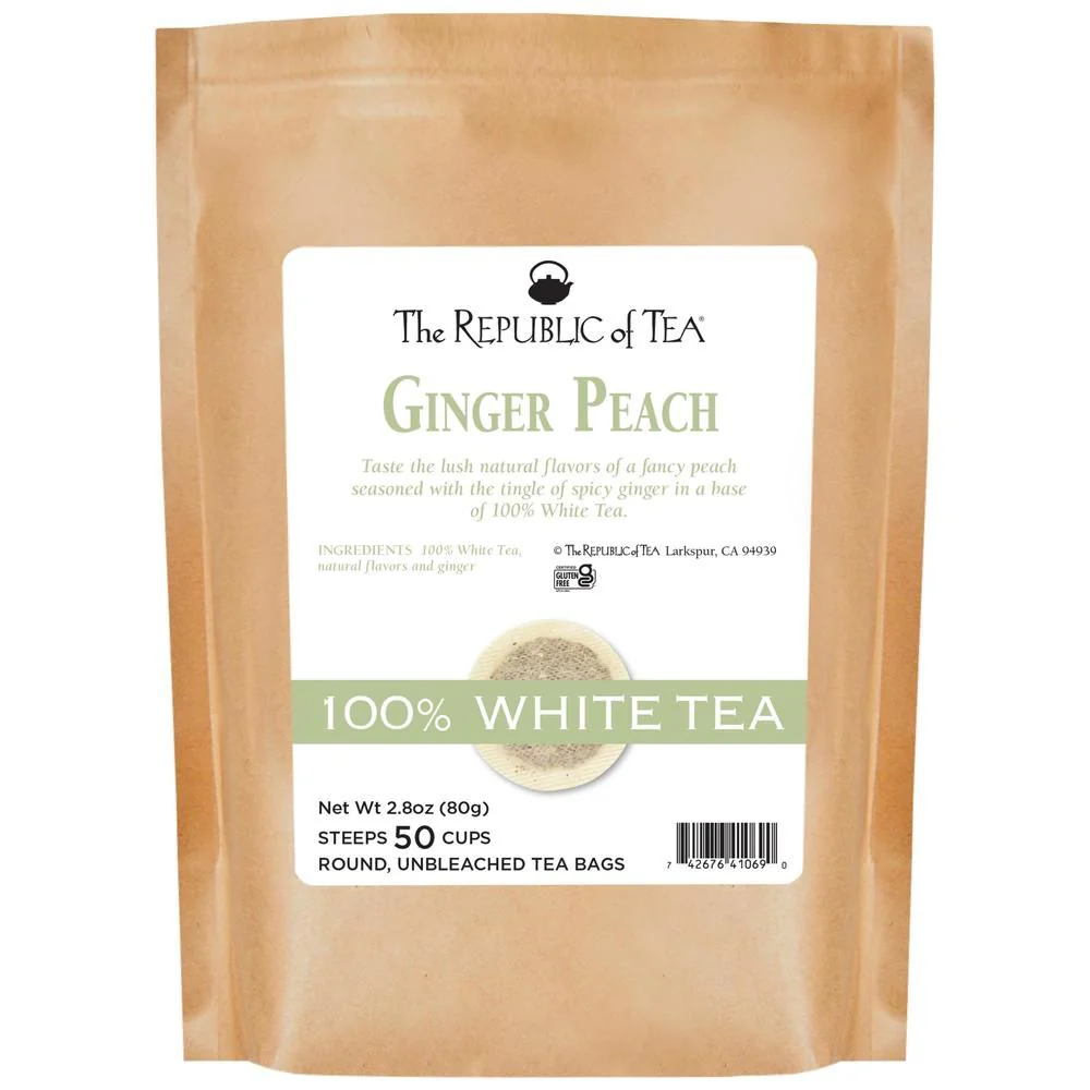 Ginger Peach 100% White Tea Bags - Image 8