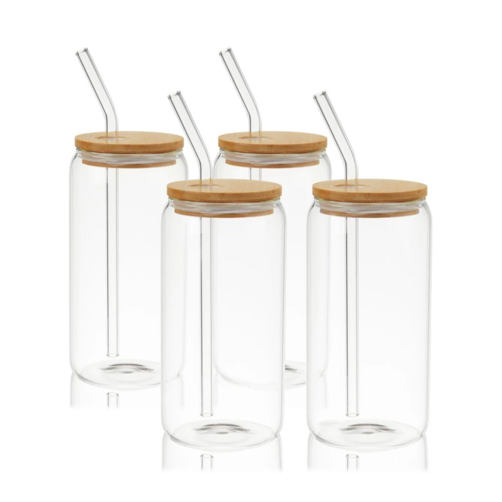 Glass and Bamboo To-Go Tumbler (4 Pack)