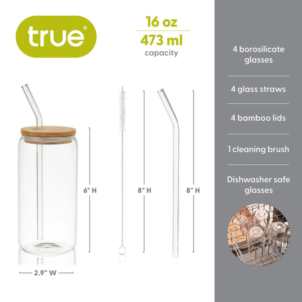 Glass and Bamboo To-Go Tumbler (4 Pack) - Image 3
