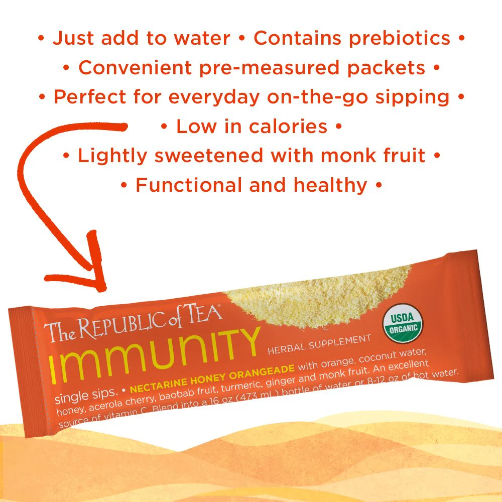 Immunity Nectarine Honey Orangeade Single Sips® - 1 Packet - Image 2
