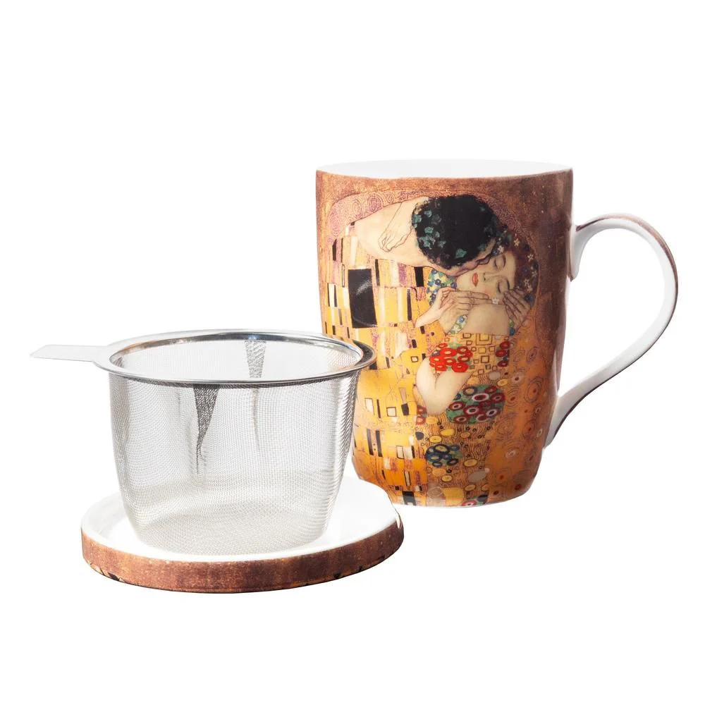 Klimt The Kiss Tea Boxed Mug with Infuser and Lid - Image 3