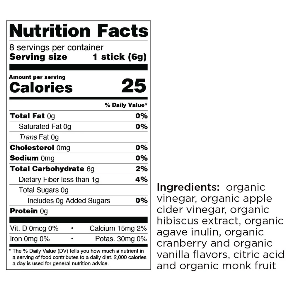 Organic Apple Cider Vinegar Cranberry Hibiscus Single Sips® - 1 Packet - Image 4