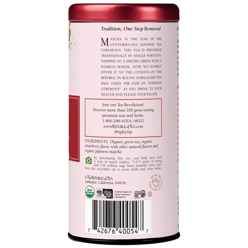Organic Double Green® Matcha Strawberry Tea Bags - Image 3