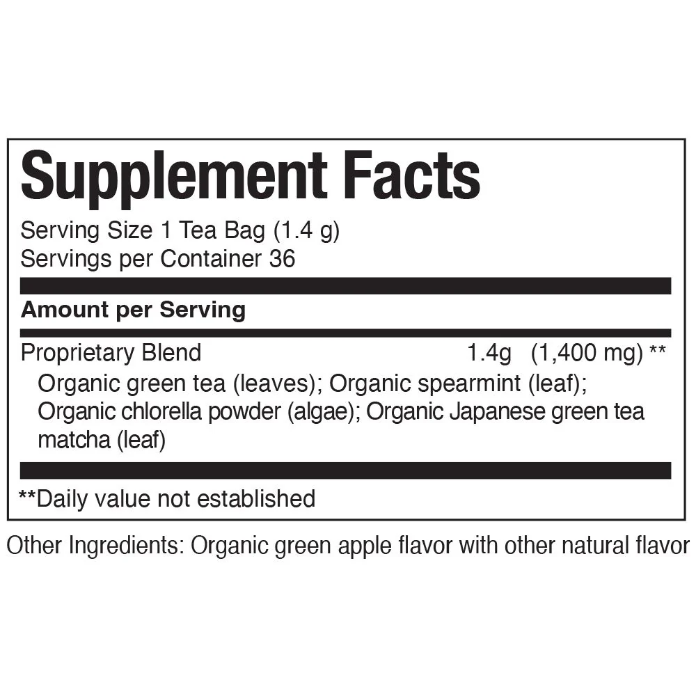 Organic Detox Green SuperGreen Tea Bags - Image 3