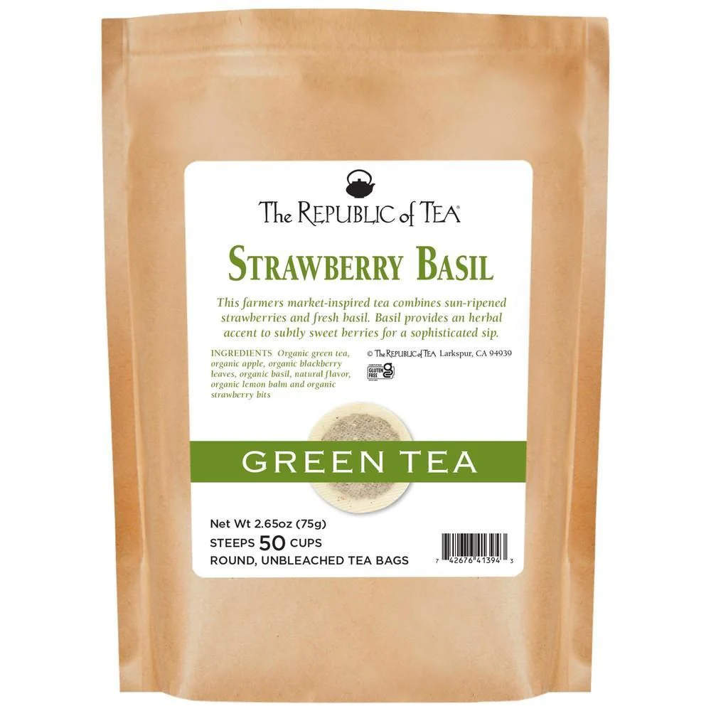 Strawberry Basil Green Tea Bags