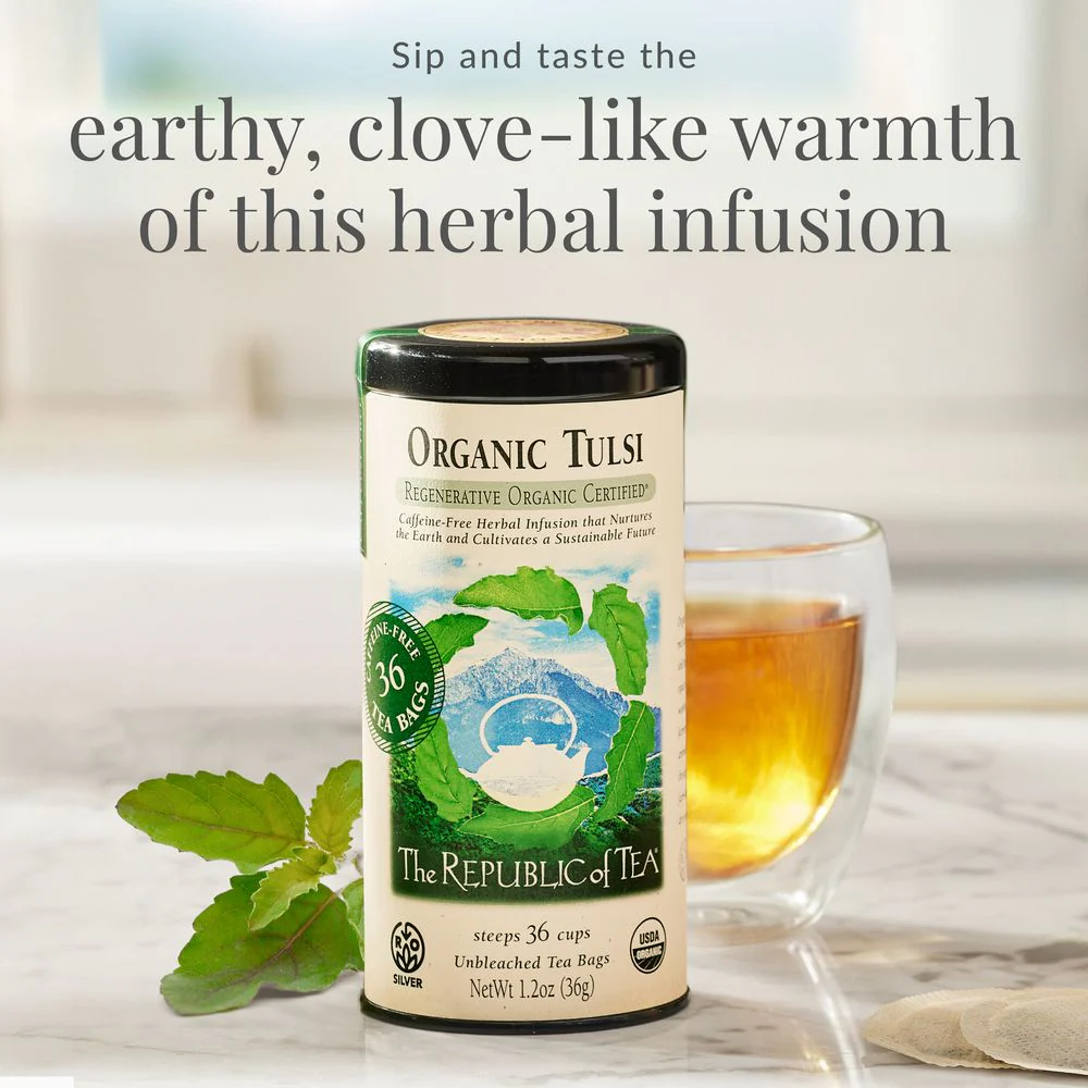 Regenerative Organic Certified® Tulsi Herbal Tea Bags - Image 4