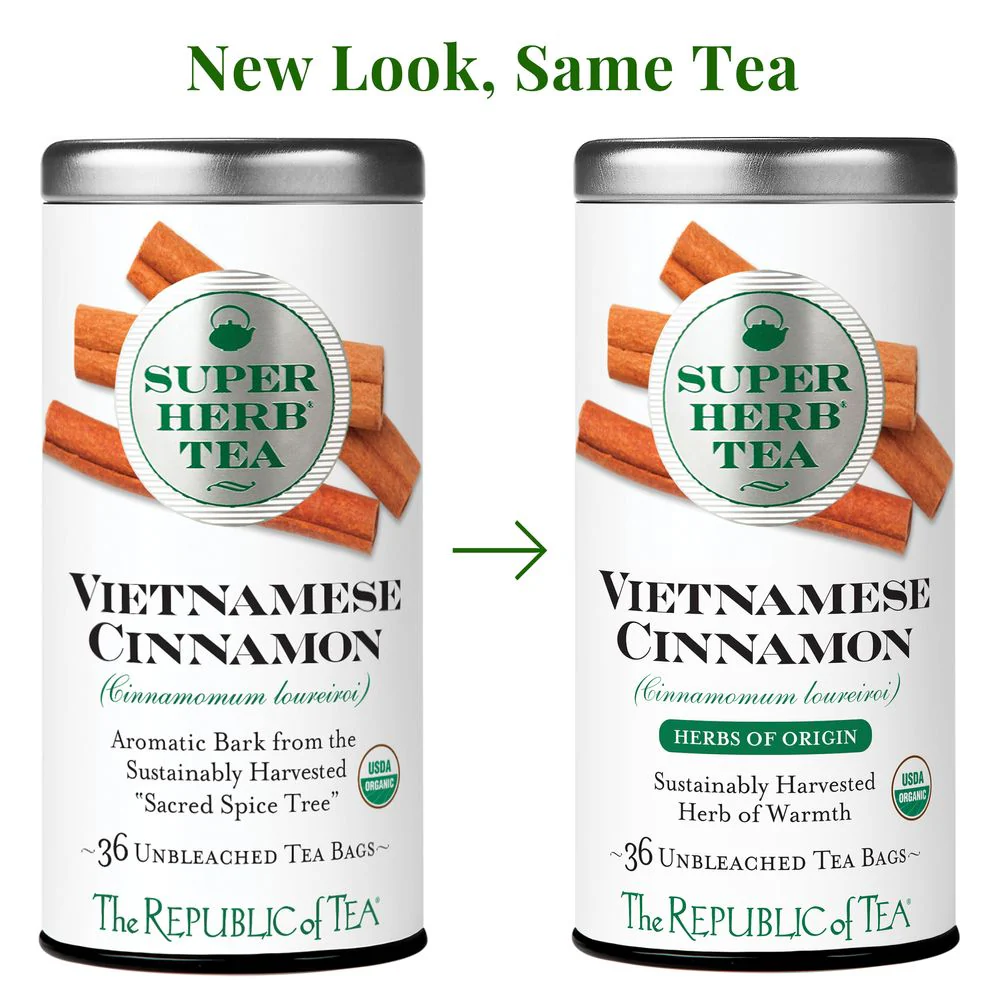 Organic Vietnamese Cinnamon SuperHerb® Herbs of Origin Tea Bags - Image 2