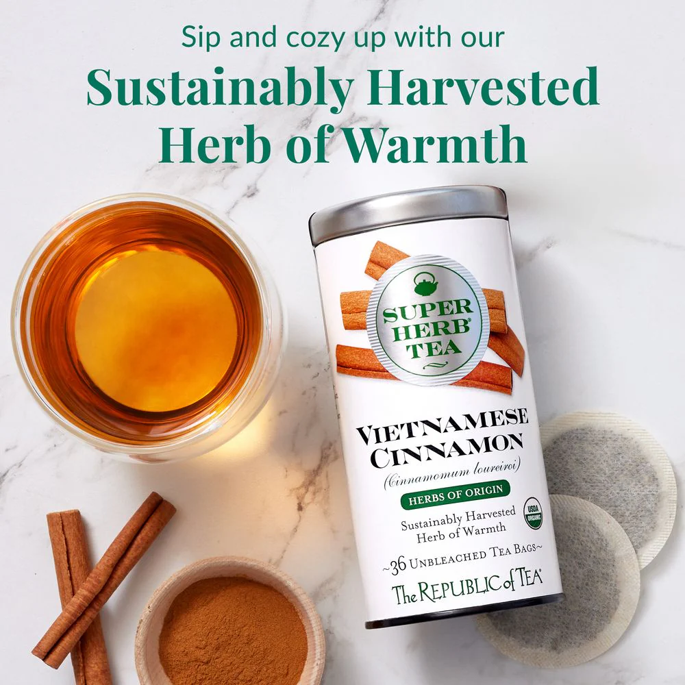 Organic Vietnamese Cinnamon SuperHerb® Herbs of Origin Tea Bags - Image 3